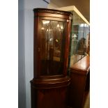 Reproduction mahogany corner cabinet