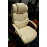 Cream leather chair