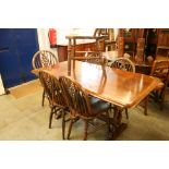 Ercol table and six Windsor chairs