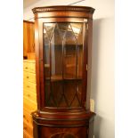 Reproduction mahogany corner cabinet