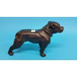 A bronze model of a dog, 32cm length