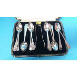 2 Sets of silver spoons cased