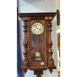 Walnut cased wall clock