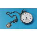 Silver pocket watch and albert
