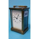 Brass carriage clock and key