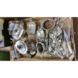 Tray of various silver plate