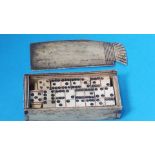 A boxed Prisoner of War domino set. 10cm wide