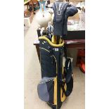 Golf clubs and a bag