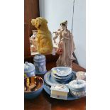 A Wedgwood figure and a quantity of jasperware