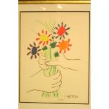 Print after Picasso 'Bouquet of peace' signed in pencil lower margin