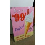 Tin 99 ice cream sign