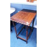 An oak barley twist occasional table