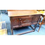 A small oak dresser with single door, 91cm wide