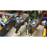 Beswick Shire horse and 1 other