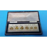 A boxed set of 9ct gold collar studs, weight 5.3gr