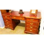 Reproduction mahogany desk 164 x 84 x 77cms