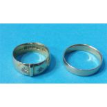 18ct wedding ring and 1 other, 9.5grms