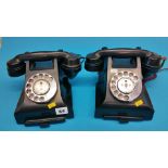 Two Bakelite telephones, both with cheese drawers