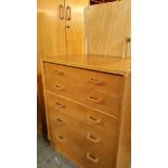 G-plan 3 piece oak bed room suite