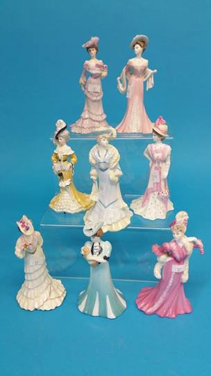 A set of eight Coalport ladies