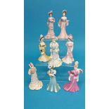 A set of eight Coalport ladies