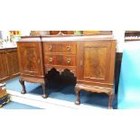 Walnut twin pedestal sideboard 152 x 60 x 135cm