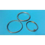 Three 9ct bangles, 27grms