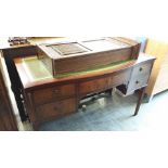 A 'Bridge craft' reproduction mahogany writing desk with leather inset top