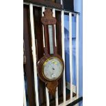 Mahogany cased banjo barometer