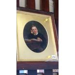 Portrait of a schoolboy in mahogany frame and gilt mount