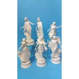 A set of six Wedgwood 'The Dancing Hours' figures