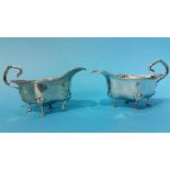 A pair of silver sauceboats, Sheffield 1902, maker