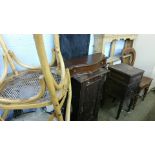 3 Chairs, pine delft rack, pot cupboard screen etc.