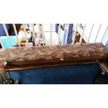 A mahogany long stool, 151cm length