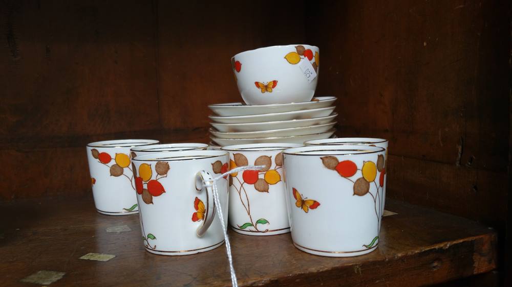 Set of coffee cups and saucers