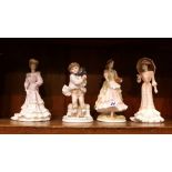 3 Coalport and 1 Royal Worcester figure (4)