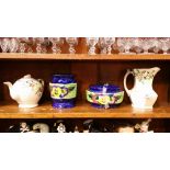 Assorted Maling, posy bowl, tea pot etc.