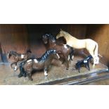 Beswick horse, 3 Royal Doulton and 1 other (5)