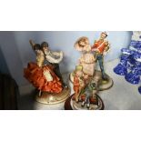 3 Capodimonte style figure groups