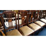 Four Edwardian mahogany chairs