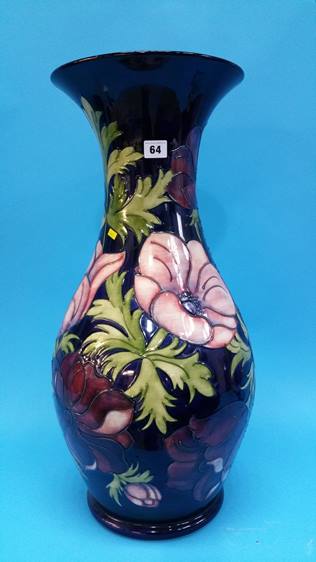 A very large Moorcroft 'Pansy' baluster shaped vas