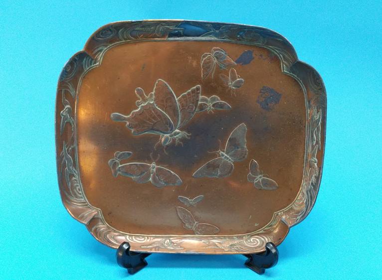 A pair of Carriage lamps, a copper tray etc. - Image 2 of 4