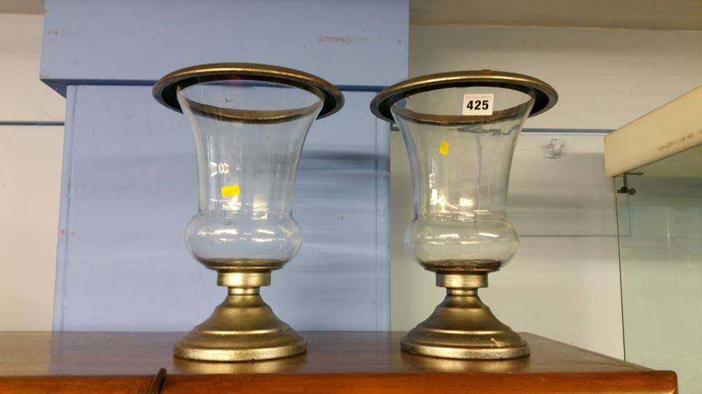 Pair of modern glass vases.