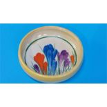 A circular Clarice Cliff Bizarre 'Crocus' pattern