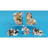 Five Royal Crown Derby paperweights, koala, two do