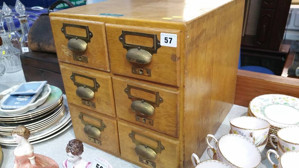 Oak 6 drawer filling cabinet