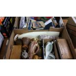 2 Boxes of assorted, ephemera china etc.