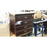 Wood tool box with 4 drawers