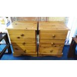 Pair Pine bedside chests