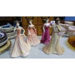 2 Royal Doulton and 2 Coalport figures